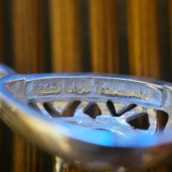 Sterling Silver Citrine & Topaz Pendant-Petite Signed Thailand CNA - Picture 6 of 7